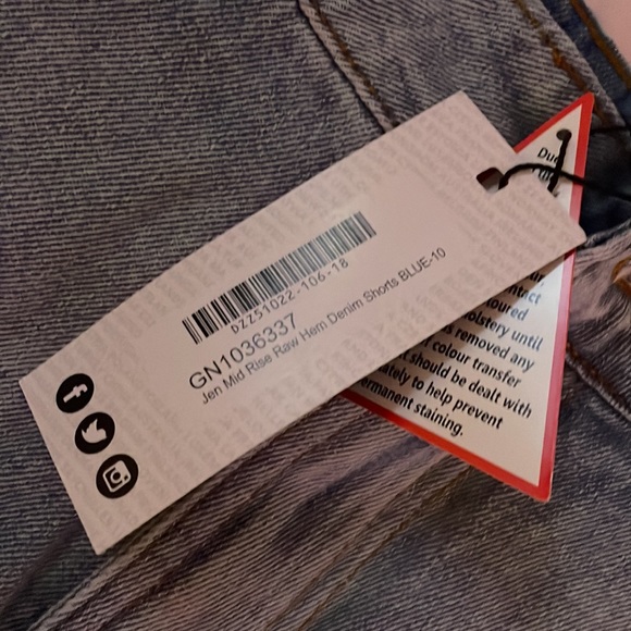 Jen Mid Rise Raw Hem Denim Shorts - Picture 2 of 2